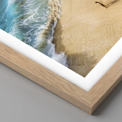 Poster in light oak frame - And Next the Sun, Beach… - 100x70 cm