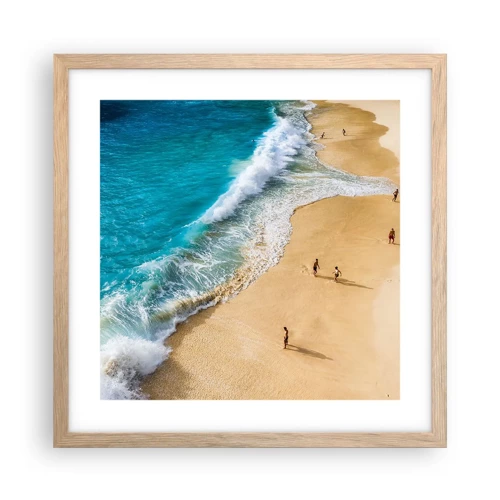 Poster in light oak frame - And Next the Sun, Beach… - 40x40 cm