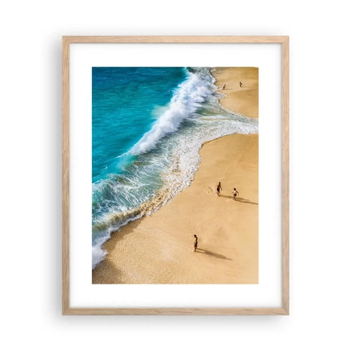 Poster in light oak frame - And Next the Sun, Beach… - 40x50 cm