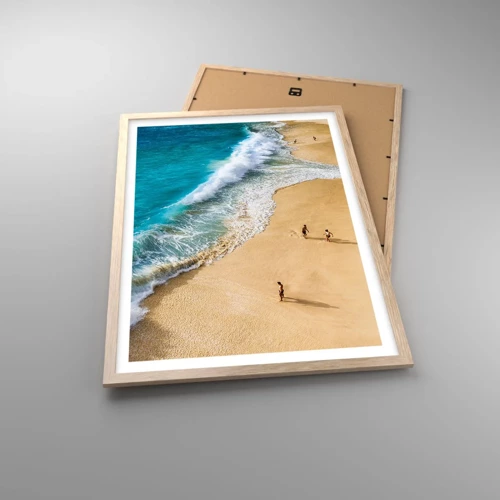 Poster in light oak frame - And Next the Sun, Beach… - 50x70 cm