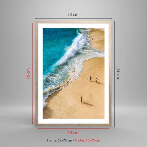 Poster in light oak frame - And Next the Sun, Beach… - 50x70 cm