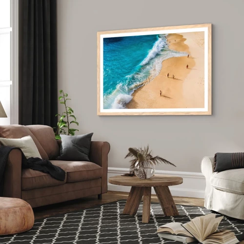 Poster in light oak frame - And Next the Sun, Beach… - 70x50 cm