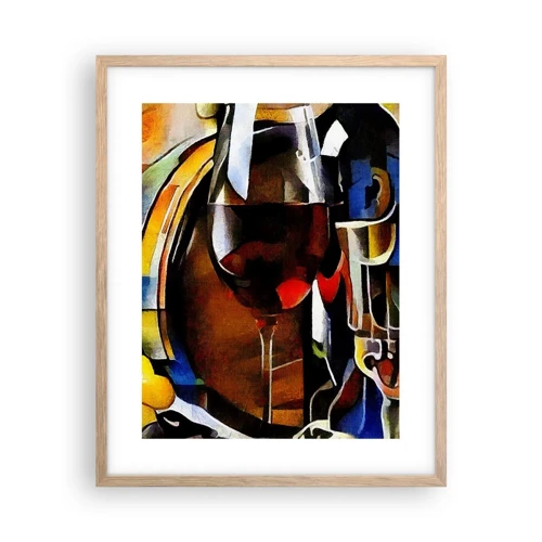 Poster in light oak frame - And The World Fills With Colours - 40x50 cm