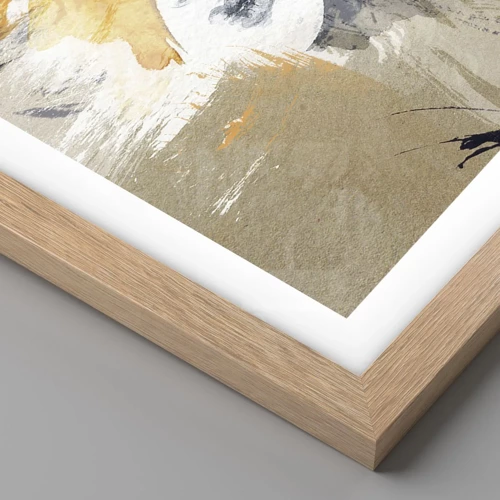 Poster in light oak frame - And There Was Light - 91x61 cm