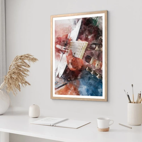 Poster in light oak frame - And What do You Think? - 50x70 cm