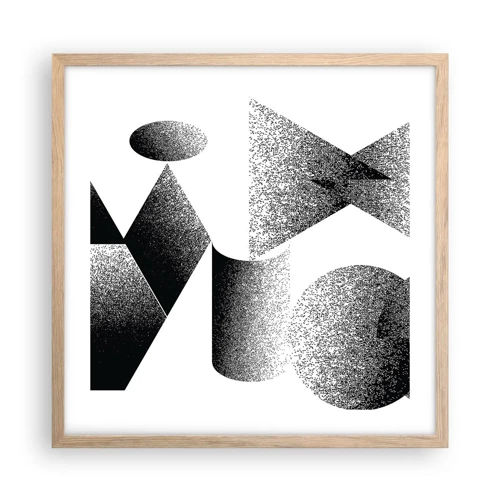 Poster in light oak frame - Angles and Ovals - 50x50 cm