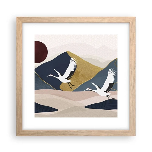 Poster in light oak frame - Another Day Has Flown By - 30x30 cm