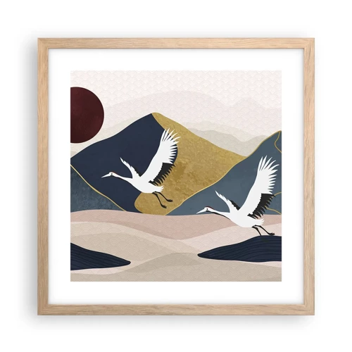 Poster in light oak frame - Another Day Has Flown By - 40x40 cm