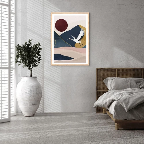 Poster in light oak frame - Another Day Has Flown By - 40x50 cm