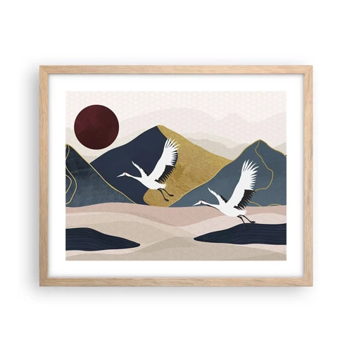 Poster in light oak frame - Another Day Has Flown By - 50x40 cm