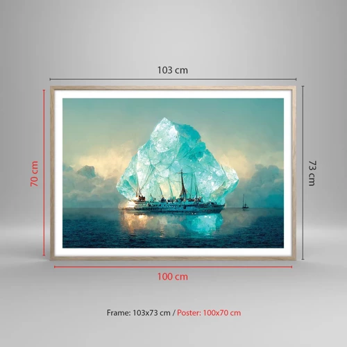 Poster in light oak frame - Arctic Diamond - 100x70 cm