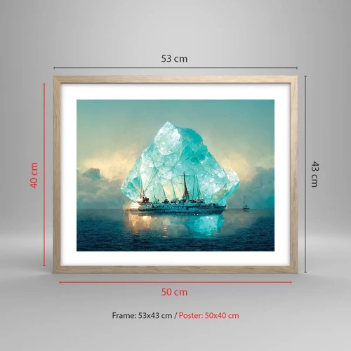 Poster in light oak frame - Arctic Diamond - 50x40 cm