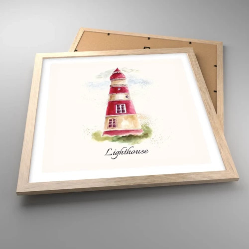 Poster in light oak frame - Around It the Weather Is Always Nice - 40x40 cm