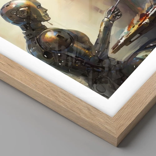 Poster in light oak frame - Art of the Future - 100x70 cm