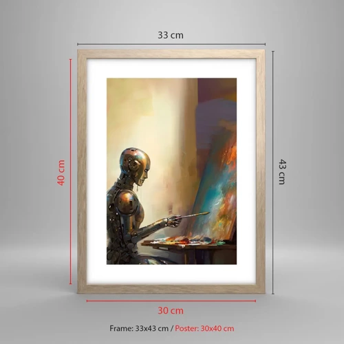 Poster in light oak frame - Art of the Future - 30x40 cm