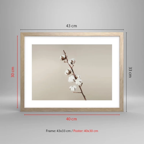 Poster in light oak frame - At the Heart of Softness - 40x30 cm