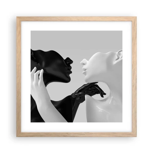 Poster in light oak frame - Attraction - Desire - 40x40 cm