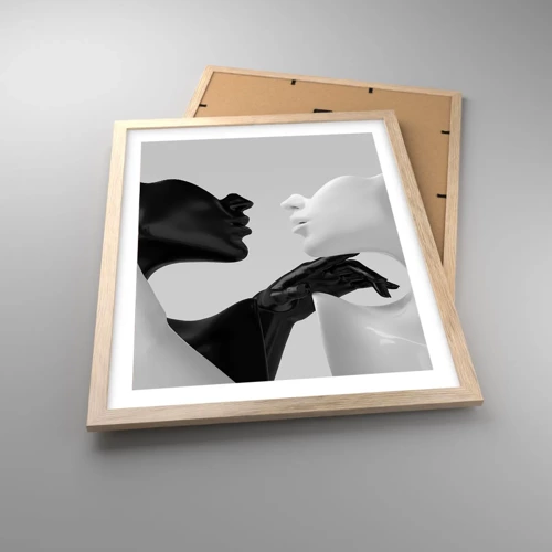 Poster in light oak frame - Attraction - Desire - 40x50 cm