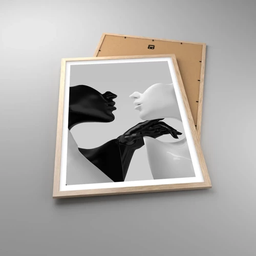 Poster in light oak frame - Attraction - Desire - 50x70 cm