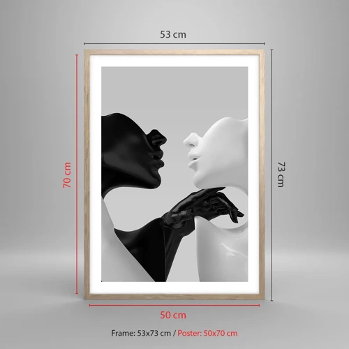 Poster in light oak frame - Attraction - Desire - 50x70 cm