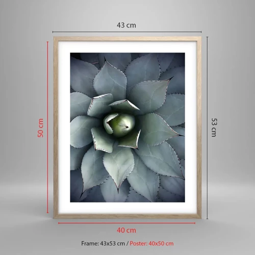 Poster in light oak frame - Attracts and Warns - 40x50 cm