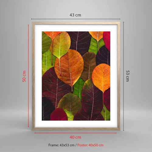 Poster in light oak frame - Autumn Mosaics - 40x50 cm