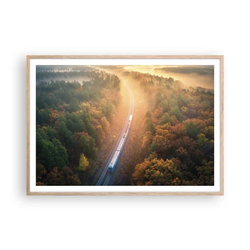 Poster in light oak frame - Autumn Trip - 100x70 cm