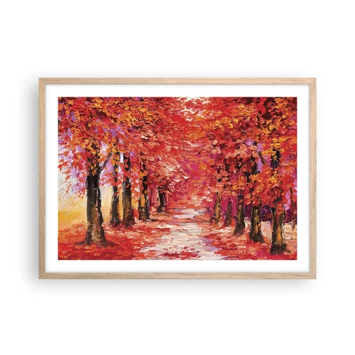 Poster in light oak frame - Autumnal Impression - 70x50 cm