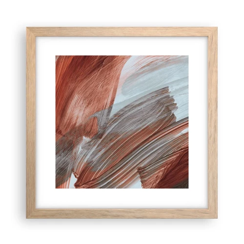 Poster in light oak frame - Autumnal and Windy Abstract - 30x30 cm