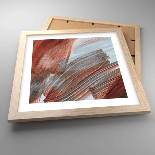 Poster in light oak frame - Autumnal and Windy Abstract - 30x30 cm