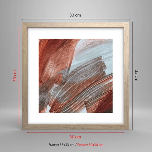 Poster in light oak frame - Autumnal and Windy Abstract - 30x30 cm