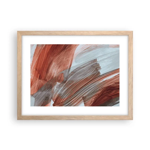 Poster in light oak frame - Autumnal and Windy Abstract - 40x30 cm