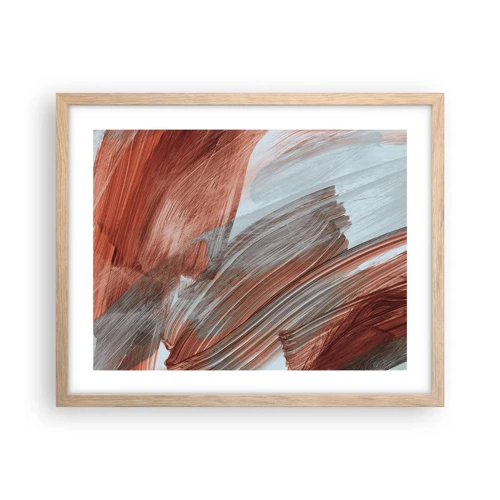 Poster in light oak frame - Autumnal and Windy Abstract - 50x40 cm