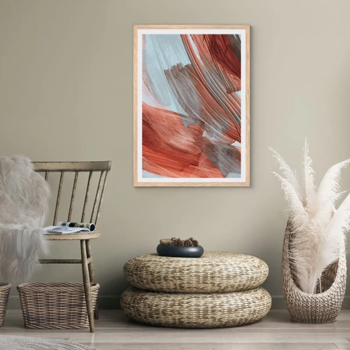 Poster in light oak frame - Autumnal and Windy Abstract - 50x70 cm