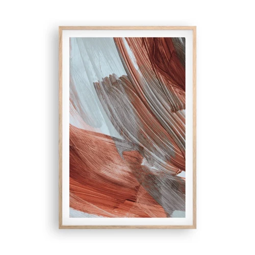 Poster in light oak frame - Autumnal and Windy Abstract - 61x91 cm