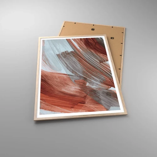 Poster in light oak frame - Autumnal and Windy Abstract - 70x100 cm