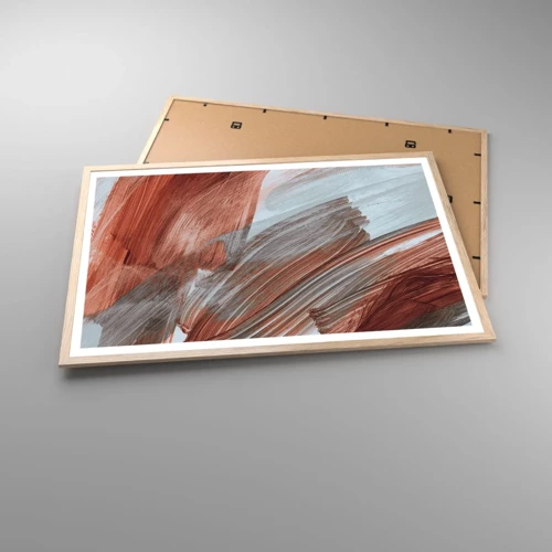 Poster in light oak frame - Autumnal and Windy Abstract - 91x61 cm