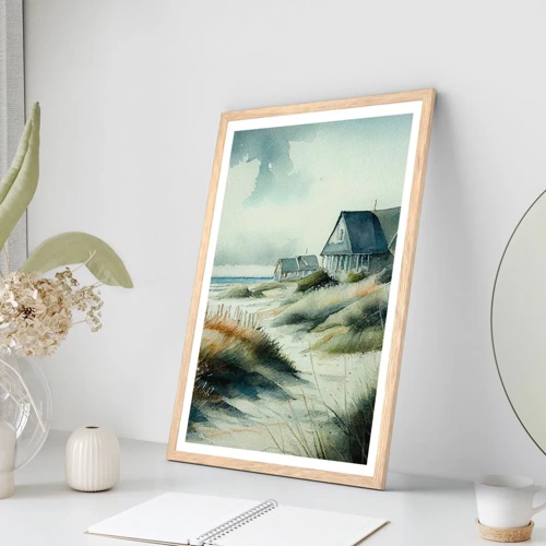 Poster in light oak frame - Away from the Hustle and Bustle - 30x40 cm