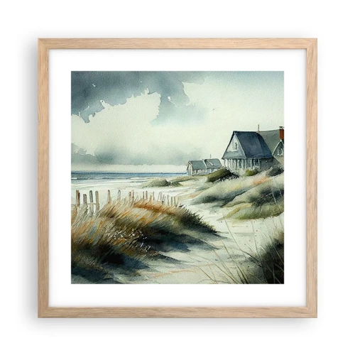 Poster in light oak frame - Away from the Hustle and Bustle - 40x40 cm