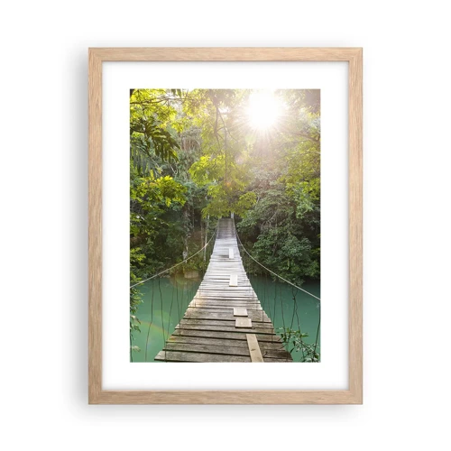 Poster in light oak frame - Azure Water in Azure Forest - 30x40 cm