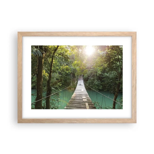 Poster in light oak frame - Azure Water in Azure Forest - 40x30 cm