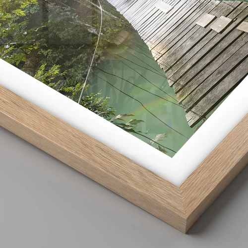 Poster in light oak frame - Azure Water in Azure Forest - 40x50 cm