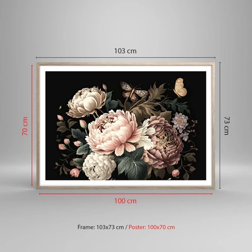 Poster in light oak frame - Baroque Style - 100x70 cm