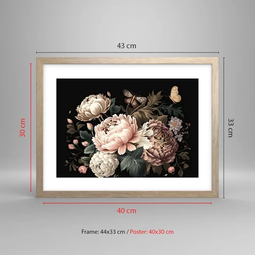 Poster in light oak frame - Baroque Style - 40x30 cm