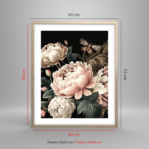 Poster in light oak frame - Baroque Style - 40x50 cm