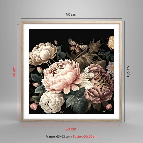 Poster in light oak frame - Baroque Style - 60x60 cm