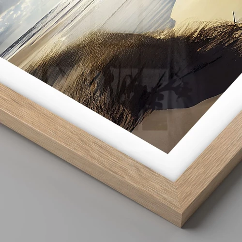 Poster in light oak frame - Beach, Wild Beach - 50x70 cm