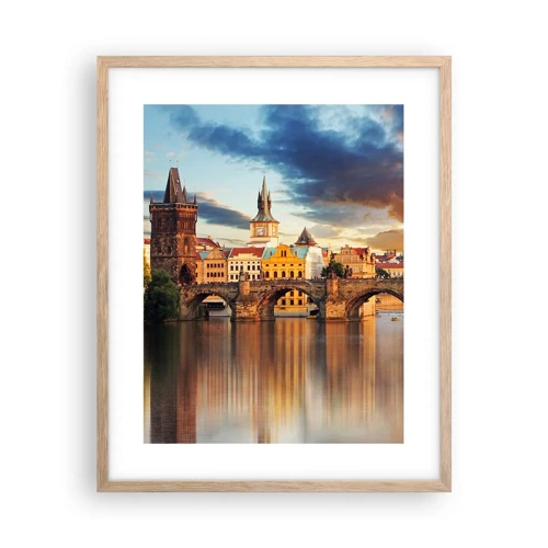 Poster in light oak frame - Beautiful Prague - 40x50 cm