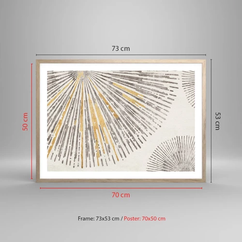 Poster in light oak frame - Beauty of a Ray - 70x50 cm