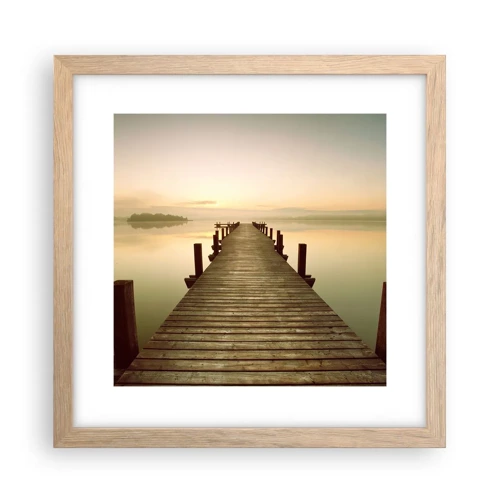 Poster in light oak frame - Before Dawn, Dawn, Light - 30x30 cm